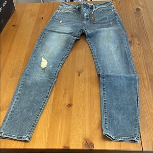 NEW! Tractr Diane Mid Rise Slim Blue Jeans Distressed Vintage Size 8/29